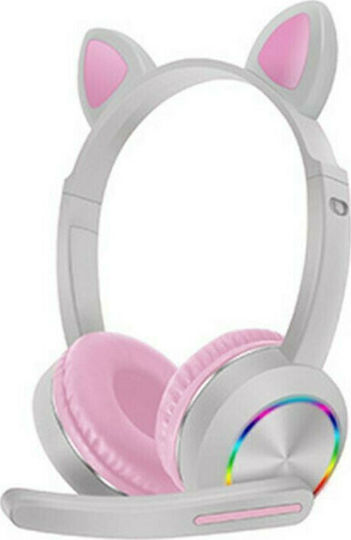 800202 White Wireless Over Ear Gaming Headset with 3.5 mm / USB Connectivity Gray