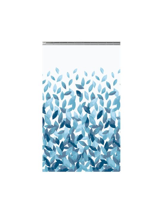 Flamingo Leafs Shower Curtain 180x200cm Blue