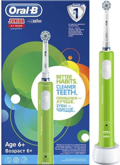 Oral-B Junior Pro Children's Electric Toothbrush with Timer for 6+ Years with Travel Case