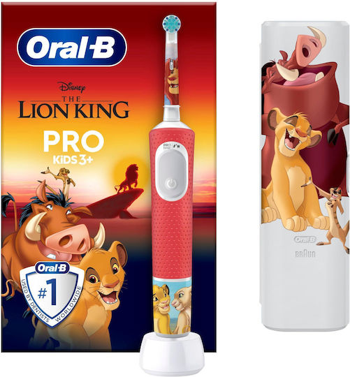 Oral-B Vitality Pro Children's Electric Toothbrush for 3+ Years Lion King with Travel Case