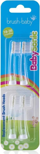 Brush Baby Brush Baby Ersatzköpfe Für Elektrische Zahnbürsten 4 Stück Für Alter 18 Monate+