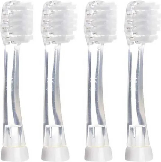 Brush Baby Brush Baby Ersatzköpfe Für Elektrische Zahnbürsten 4 Stück Für Alter 18 Monate+