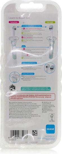 Mam Learn to Brush Set Σετ Βρεφικές Οδοντόβουρτσες για 5m+ 2τμχ Τιρκουάζ