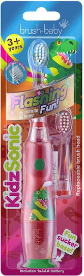 Brush Baby Kidz Sonic Παιδική Ηλεκτρική Οδοντόβουρτσα για 3+ Χρονών Dinosaur με Ανταλλακτικά