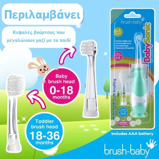 Brush Baby Babysonic Children's Electric Toothbrush with Chronograph for 0m+ Pink with Replacement Heads
