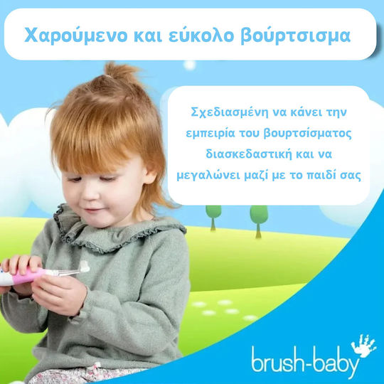 Brush Baby Babysonic Children's Electric Toothbrush with Chronograph for 0m+ Pink with Replacement Heads