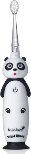 Brush Baby Wildones Children's Electric Toothbrush with Chronograph for 0m+ Panda with Replacement Heads