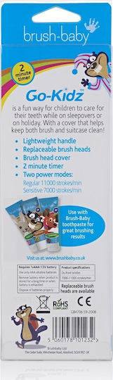 Brush Baby Go Kidz Children's Electric Toothbrush with Chronograph for 3+ Years Green with Travel Case