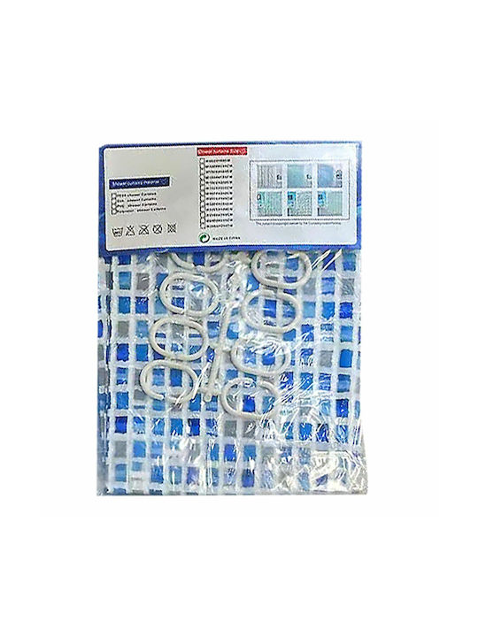 HOMie Duschvorhang 180x180cm Blue (Verschiedene Designs)