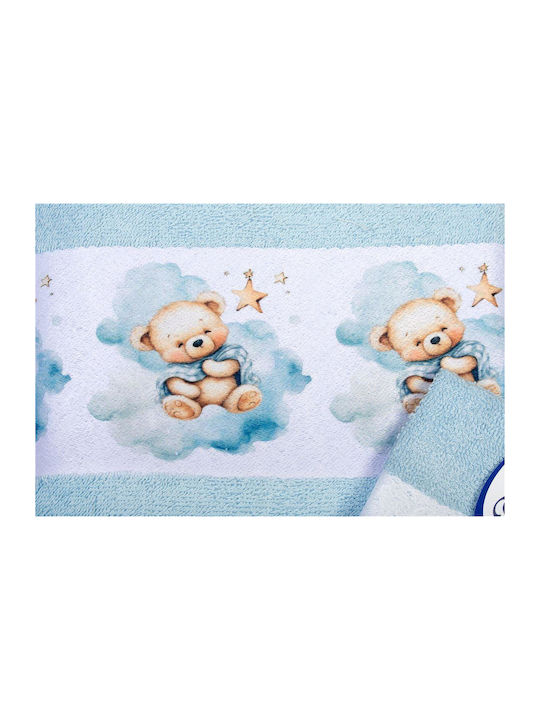 Dimcol Σετ Βρεφικές Πετσέτες 2τμχ Sky Blue Βάρους 400gr/m²