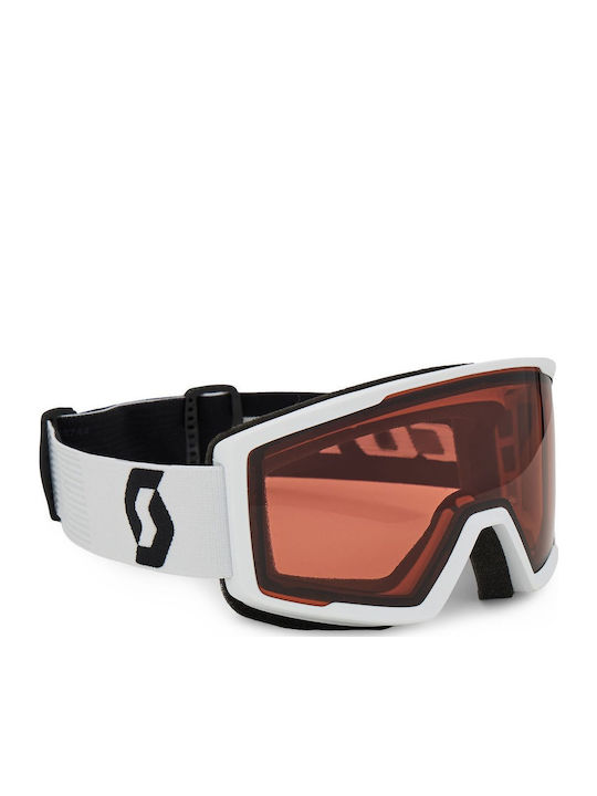 Scott Factor Μάσκα Σκι & Snowboard Ενηλίκων Λευκή με Φακό σε Μαύρο Χρώμα