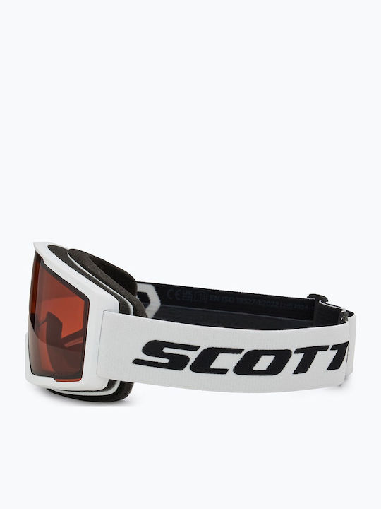 Scott Factor Μάσκα Σκι & Snowboard Ενηλίκων Λευκή με Φακό σε Μαύρο Χρώμα