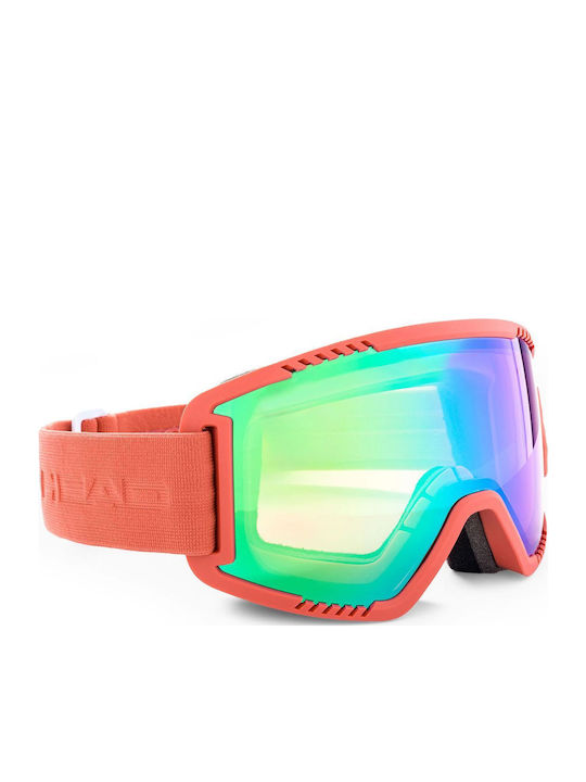 Head Μάσκα Σκι & Snowboard Ενηλίκων Πράσινη με Φακό σε Πράσινο Χρώμα