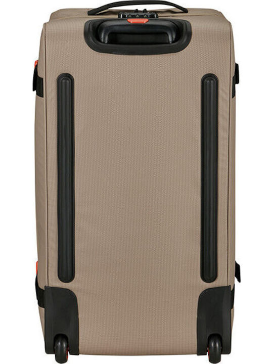 American Tourister Track Duffle Medium Fabric Suitcase Beige with 4 Wheels Height 68cm