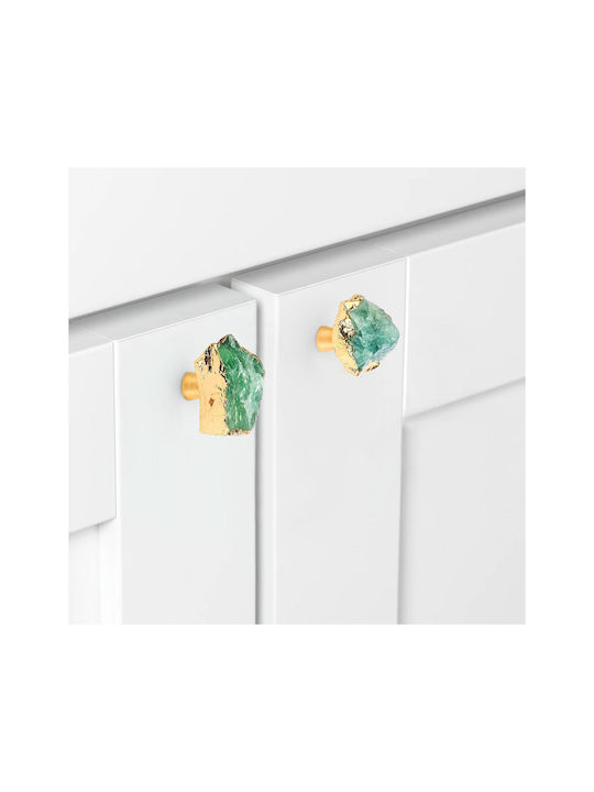 M02 Mâner Mobilier din Cristal & Metal Gold / Green 1buc