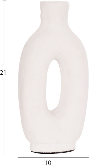 HomeMarkt Βάζο Πήλινο Clayvon Λευκό 5x5xΥ21cm