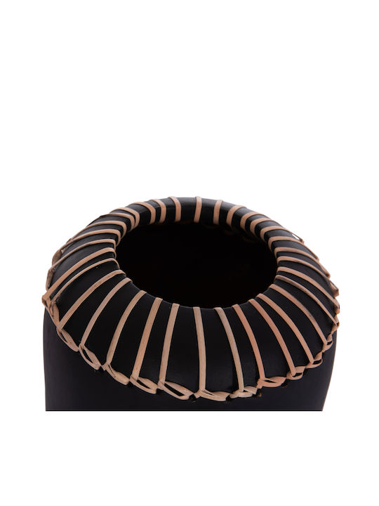 HomeMarkt Decorative Vase Lennox Black 18x18x33cm
