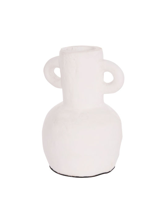 HomeMarkt Decorative Vase Clayvon White 14x14x20cm