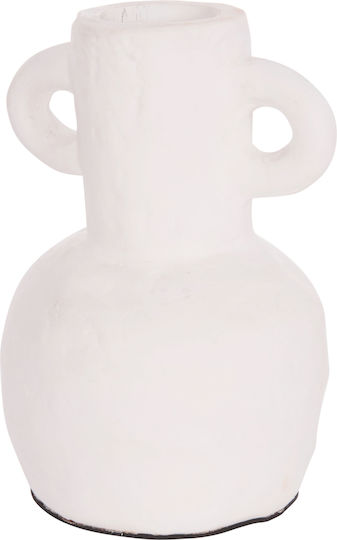 HomeMarkt Decorative Vase Clayvon White 14x14x20cm