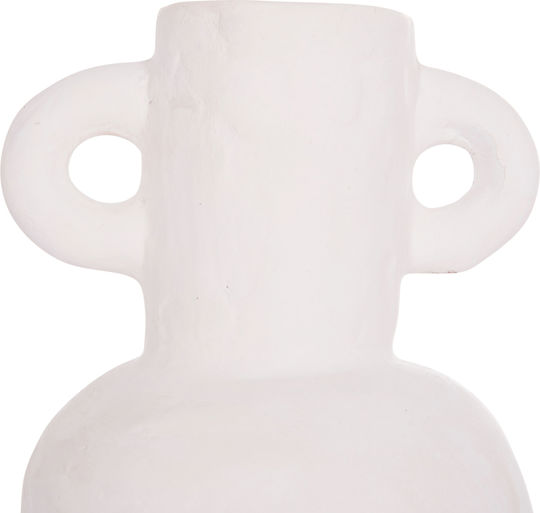 HomeMarkt Decorative Vase Clayvon White 14x14x20cm