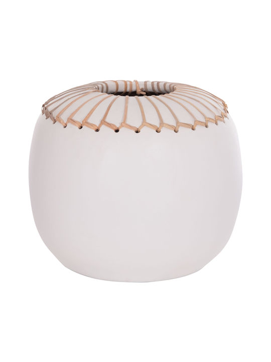 HomeMarkt Decorative Vase Lennox White 22x22x20cm