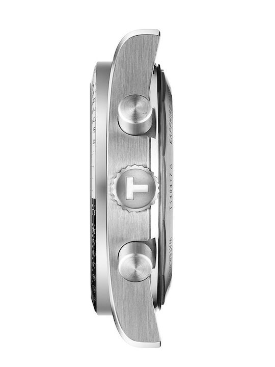 Tissot Ανδρικό Ρολόι 40mm Χρονογράφος Μπαταρίας με Ασημί Μεταλλικό Μπρασελέ