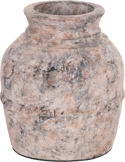 HomeMarkt Διακοσμητικό Βάζο Πήλινο Vermo Γκρι Φ17xΥ19cm