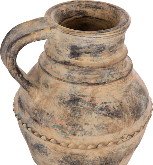 HomeMarkt Διακοσμητικό Βάζο Πήλινο Vermo Μπεζ Φ20xΥ20cm