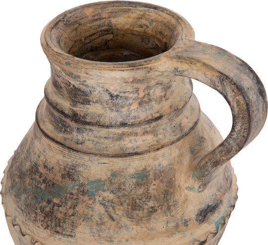 HomeMarkt Διακοσμητικό Βάζο Πήλινο Vermo Μπεζ Φ20xΥ20cm