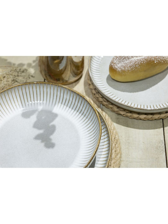 GTSA Plate Shallow Ceramic White with Diameter 26cm 6pcs