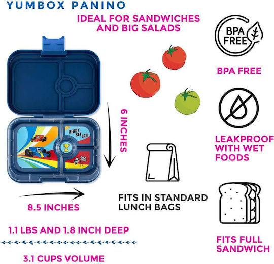 Yumbox Πλαστικό Παιδικό Δοχείο Φαγητού Μπλε