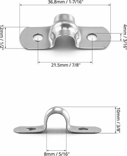 Qwork U-förmige Klemmen Edelstahlrohr Drahtverbindung 8mm Set mit 10 Stück