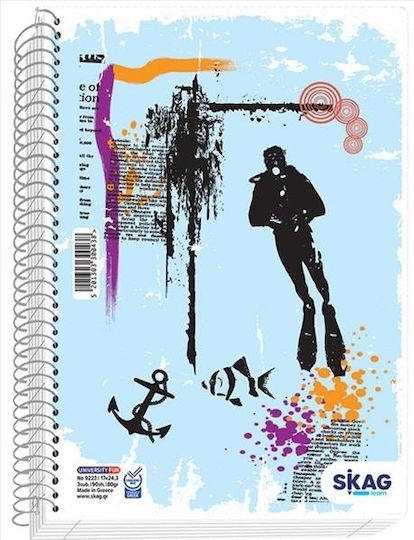 Skag Spiral Notebook Ruled A4 3 Subjects University Fun Urban 1pcs