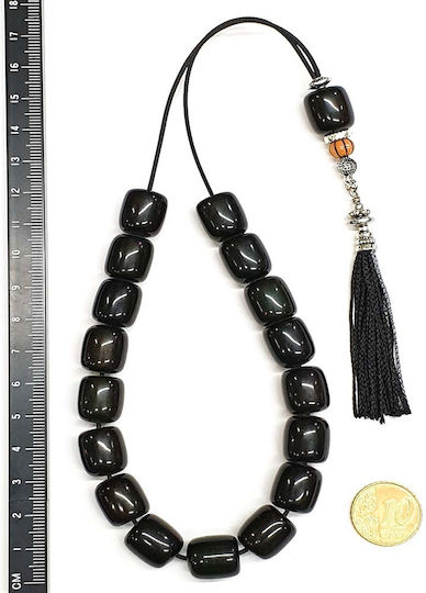 Roloi Komboloi Resin Worry Beads Black 33cm
