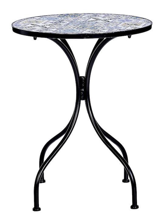 Garden & Terrace Table for Small Spaces with Metal Frame Multicolour 54x54x71cm