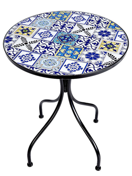 Garden & Terrace Table for Small Spaces with Metal Frame Multicolour 54x54x71cm