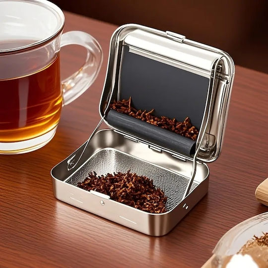 Silver Classic Waterproof Cigarette Case with Sun Design