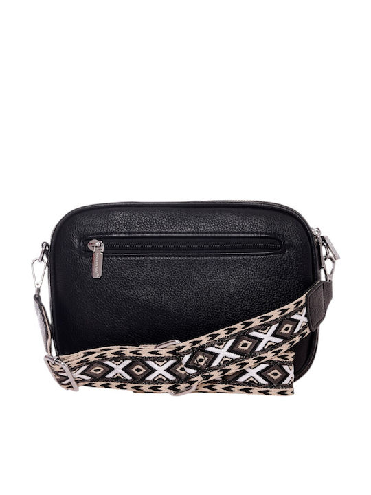 Damentasche Crossbody Wildleder mit Fransen Schwarz