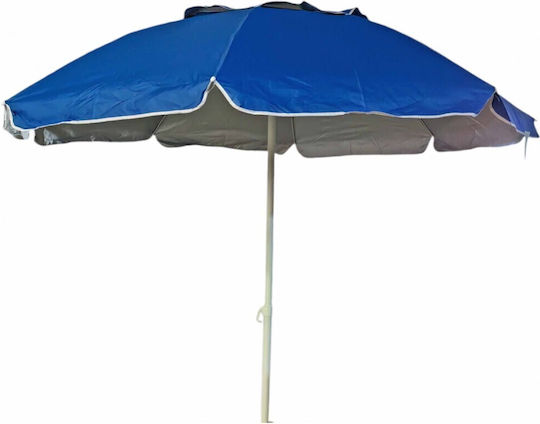 Mega Bazaar Folding Beach Umbrella Diameter 1.85m Blue ΜΒ