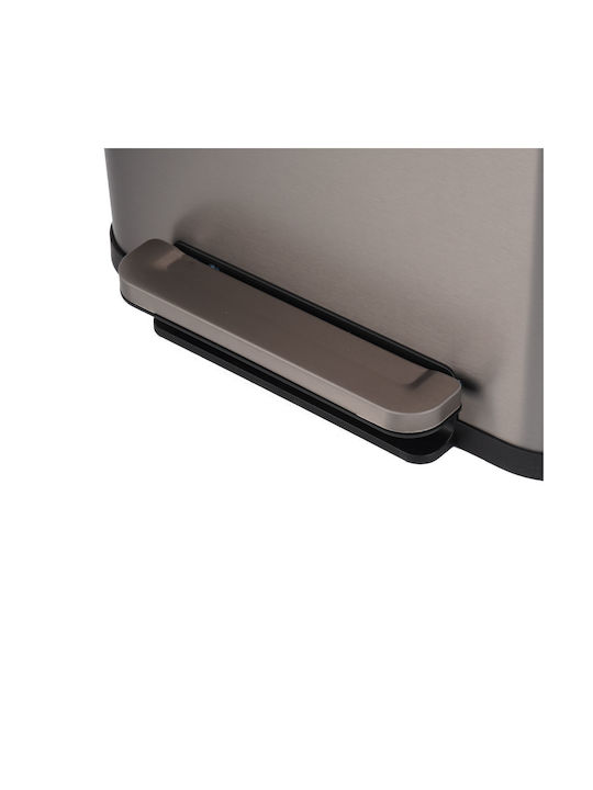 Estia Soft Close Mülleimer aus Inox Silber 50lt