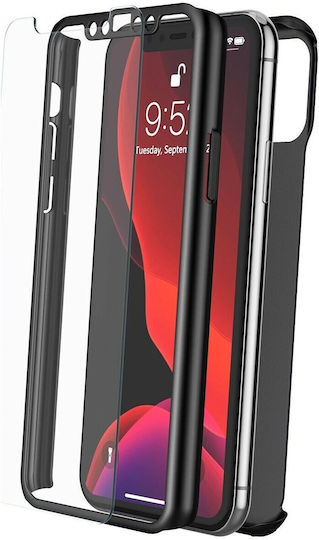 360 Full Cover Plastic / Tempered Glass / Silicon 0.3mm Negru (Galaxy M20)