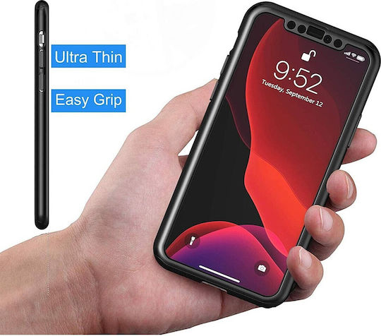360 Full Cover Plastic / Tempered Glass / Silicon 0.3mm Negru (Galaxy M20)