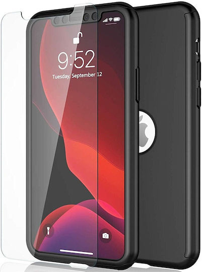 360 Full Cover Plastic / Tempered Glass / Silicon 0.3mm Negru (Galaxy M20)