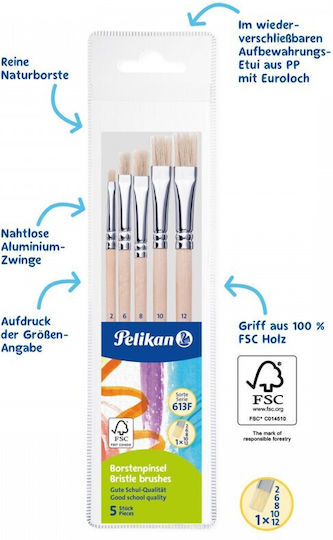 Pelikan Flat Brushes 5 Pieces Starter 701532 4012700701534