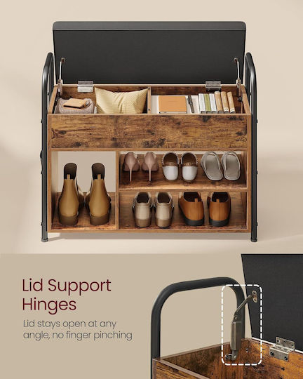 Fabric Shoe Organizer Brown 80.6x30x62.5cm