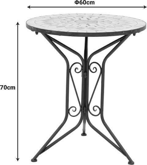 Set Sala De Mese Pentru Exterior Sellis 3 Piese Mozaic Negru