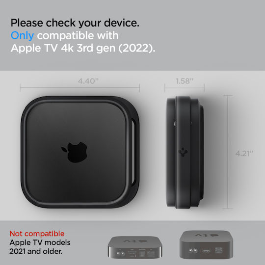 Spigen Sgp Silikonhülle für Apple TV 4K 3. Gen 2022 Schwarz Amp05858