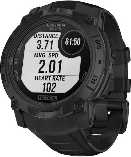 Garmin Instinct 3 Solar Aluminium 50mm Waterproof Smartwatch with Heart Rate Monitor (Tactical Edition)