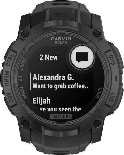 Garmin Instinct 3 Solar Aluminium 50mm Waterproof Smartwatch with Heart Rate Monitor (Tactical Edition)