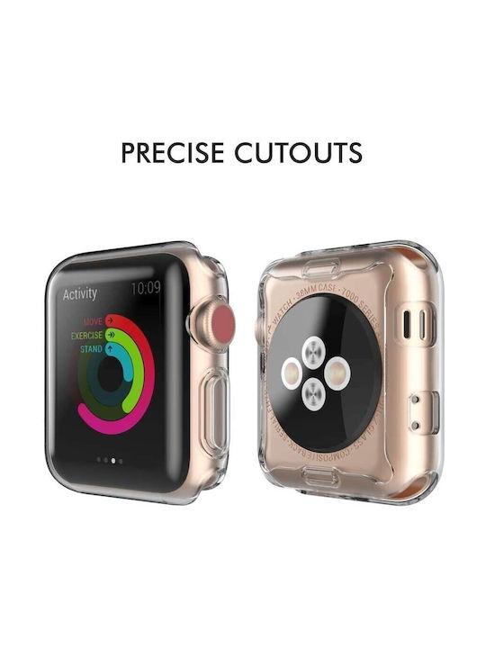 Carcasă de Silicon în culoarea Transparent pentru Apple Watch Series 2, Apple Watch Series 3